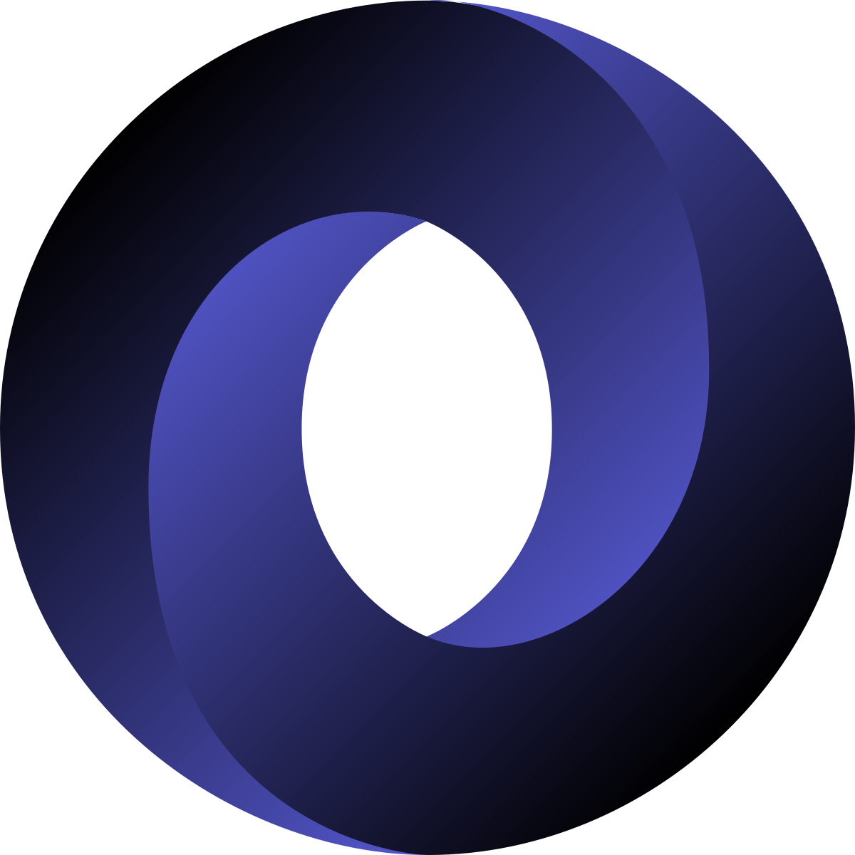 The JSON logo, a Möbius strip, by Douglas Crockford