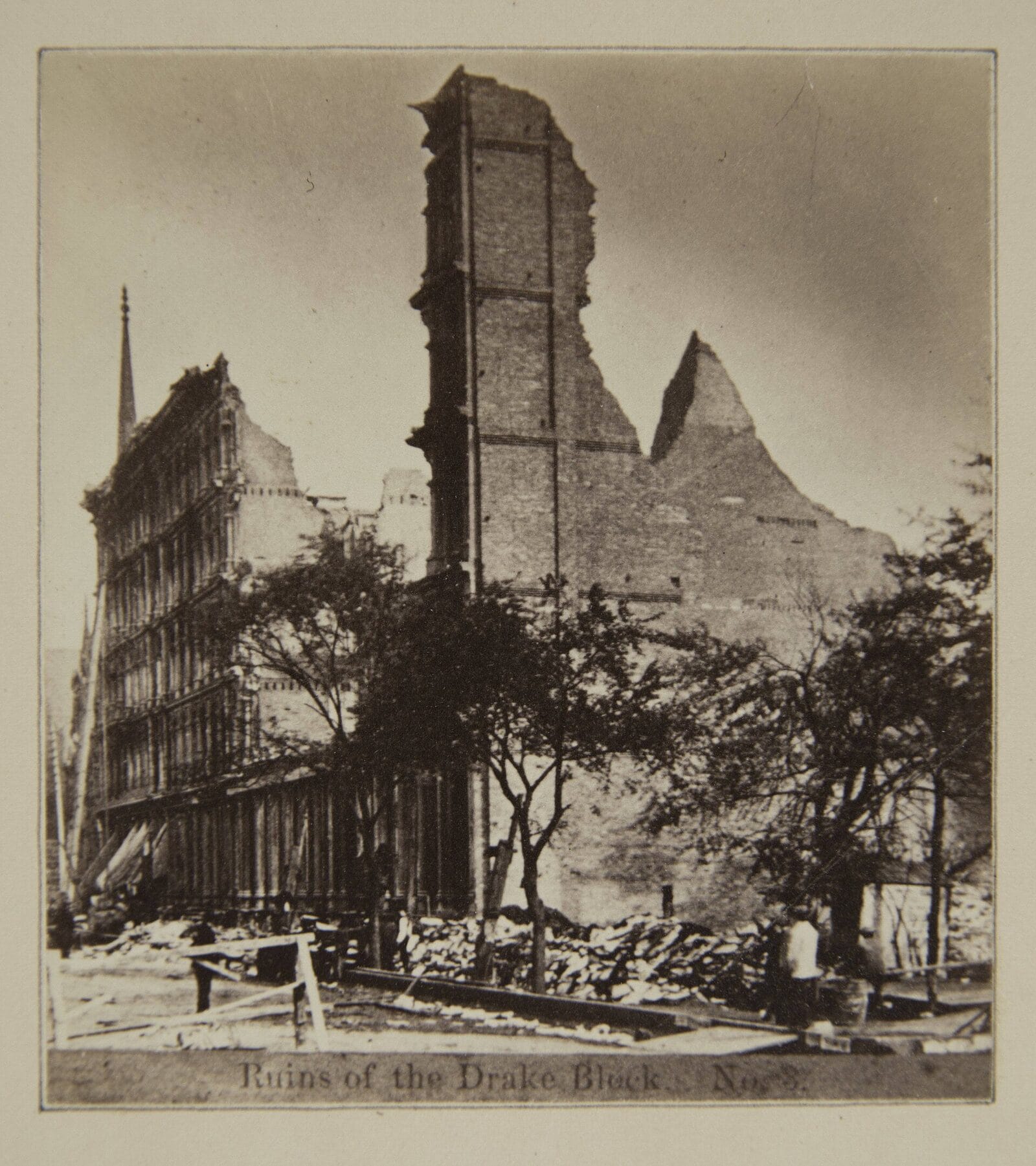 Ruins of the Drake Block after the Great Chicago Fire of 1871